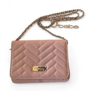 Bebe pink quilted crossbody bag